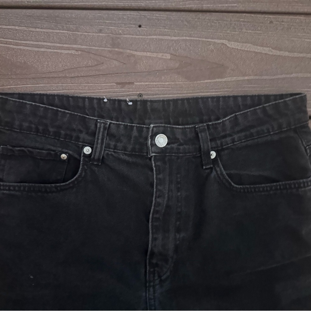 Ultra Hight Waist Distressed Black Women Loose Mom ankle Jeans size 10 - Picture 3 of 7